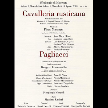 'Cavalleria Rusticana' 'I Pagliacci'